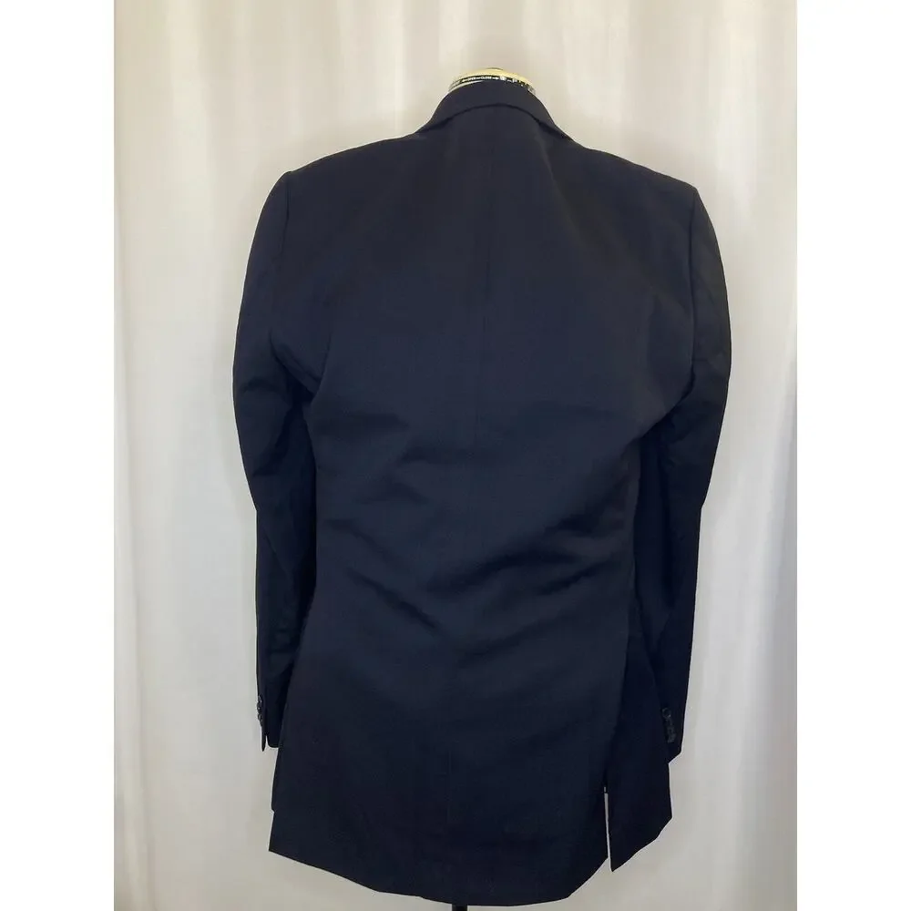 Tommy Hilfiger 44XL Slim Blazer Navy Blue Wool Mens XL Sport Coat Suit Jacket *